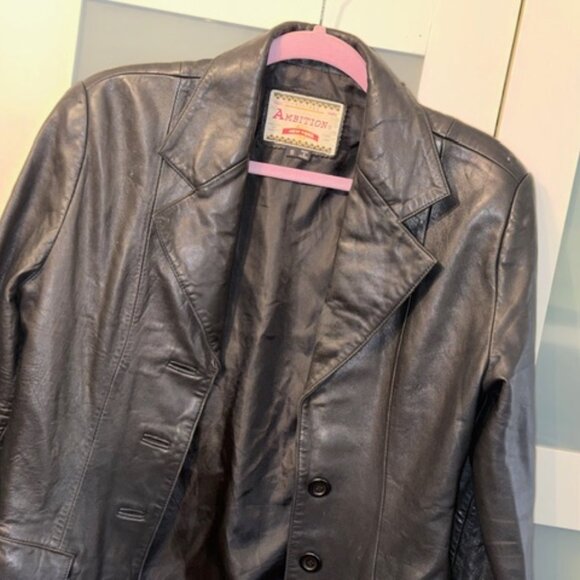 Soft Leather Jacket/Blazer by Ambition, NY, Black, Size Small - Picture 2 of 3